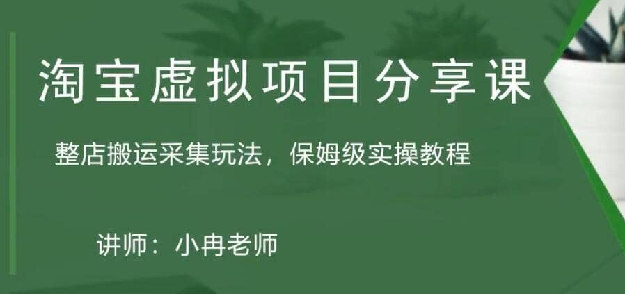 淘宝虚拟整店搬运采集玩法分享课：整店搬运采集玩法，保姆级实操教程KK创富圈-网创项目资源站-副业项目-创业项目-搞钱项目KK创富圈