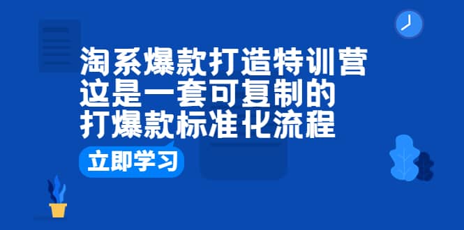 淘系爆款打造特训营：这是一套可复制的打爆款标准化流程KK创富圈-网创项目资源站-副业项目-创业项目-搞钱项目KK创富圈