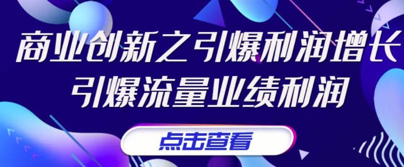《商业创新之引爆利润增长》引爆流量业绩利润KK创富圈-网创项目资源站-副业项目-创业项目-搞钱项目KK创富圈