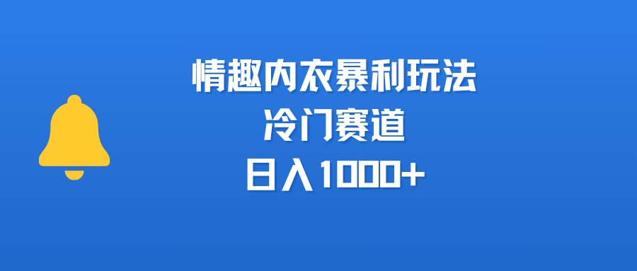 情趣内衣暴利玩法，冷门赛道，日入1000+KK创富圈-网创项目资源站-副业项目-创业项目-搞钱项目KK创富圈